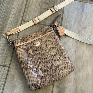 Coach snake leather crossbody bag